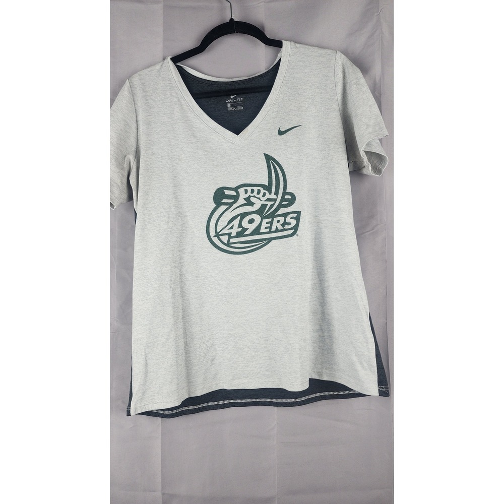 Nike Dri-FIT San Franisco 49ers Womens V-Neck T-Shirt Grey Large Heathered Top